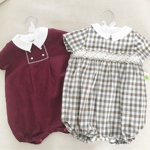 2 Baby Rompers Size 9mos